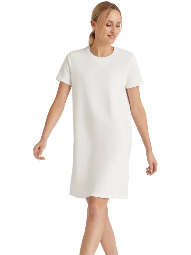 Falke Basic Light Sweat Dress zacht comfortabel katoen jurk dames wit