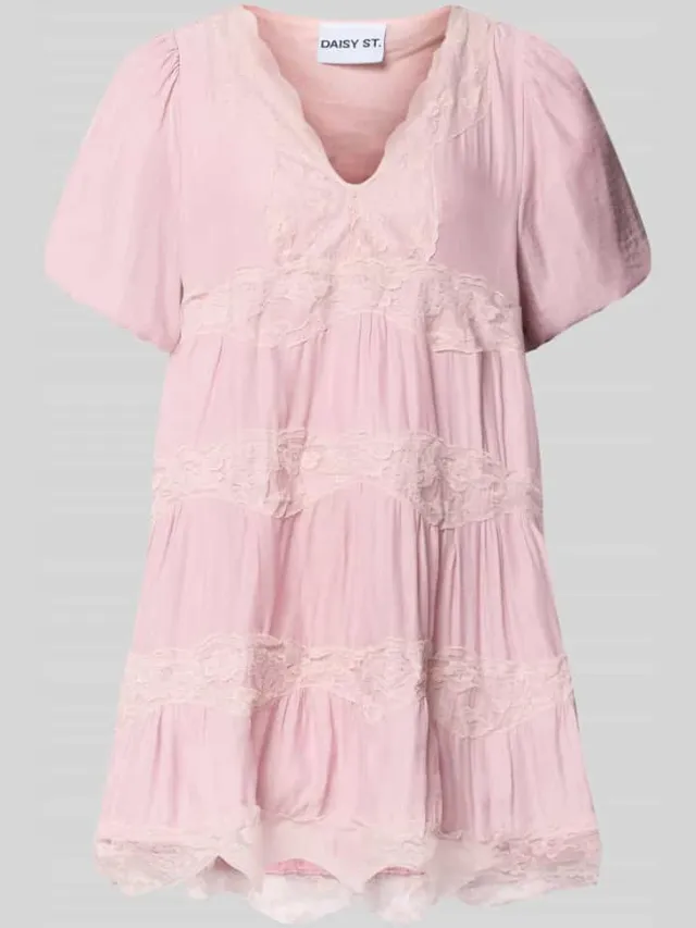 daisy street Regular fit mini-jurk met kant model 'Cotton Candy' roze, foto 2