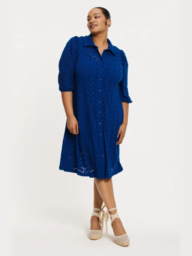 Yoek Jurk ajour MARE | Blauw