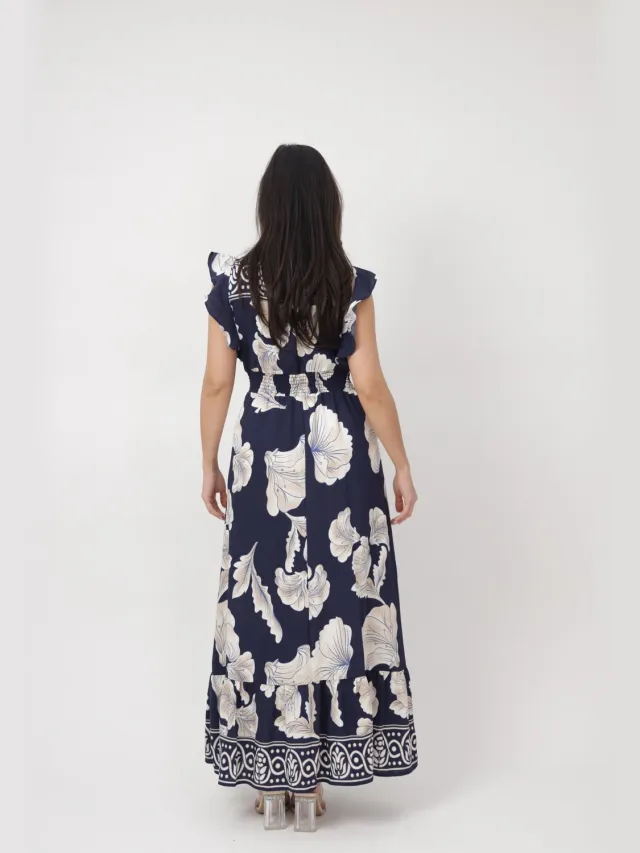 Elara Maxikleid Blue-grey