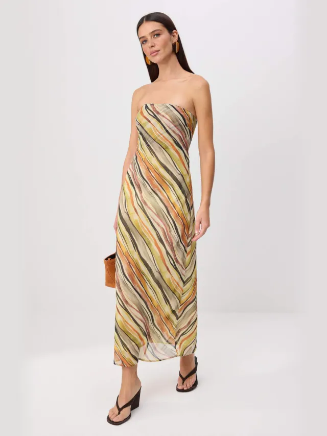 Trendyol TRENDYOLMİLLA Dames Meerkleurig Dierenprint Maxi Mouwloos Recht Jurken Veelkleurig