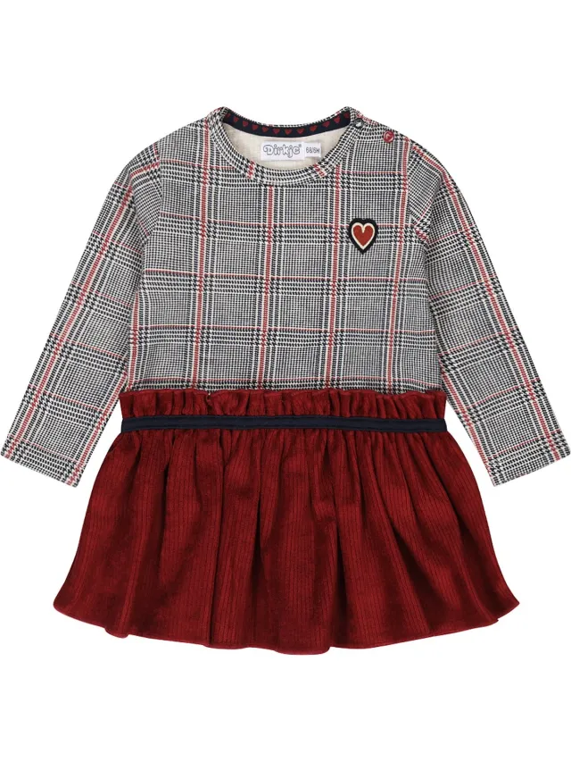 Dirkje Q- Girls so sweet Meisjes Jurk Dark red