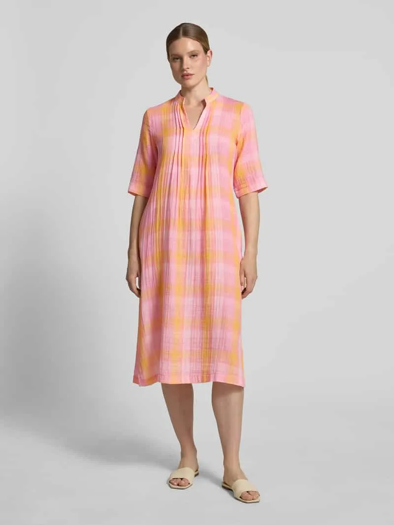 Emily Van den Bergh relaxed fit midi-jurk met tuniekkraag Felroze