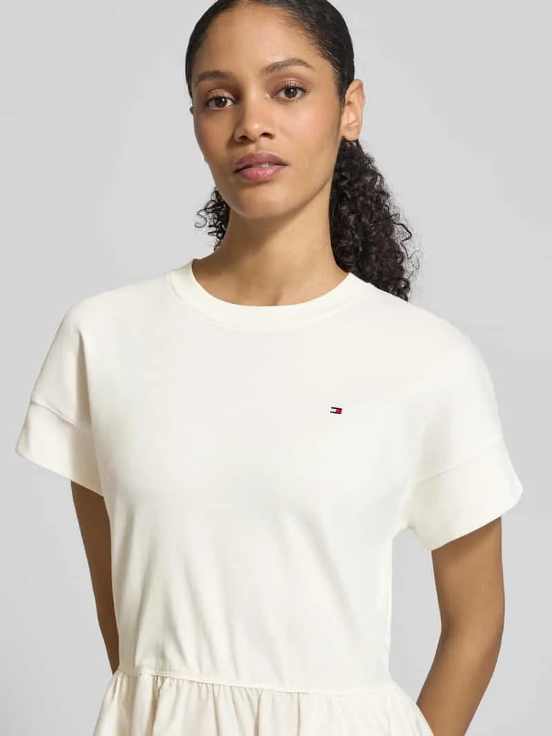 Tommy Hilfiger Uitlopend vrijetijdsjurkje van materiaalmix model 'CODY' ecru, foto 5