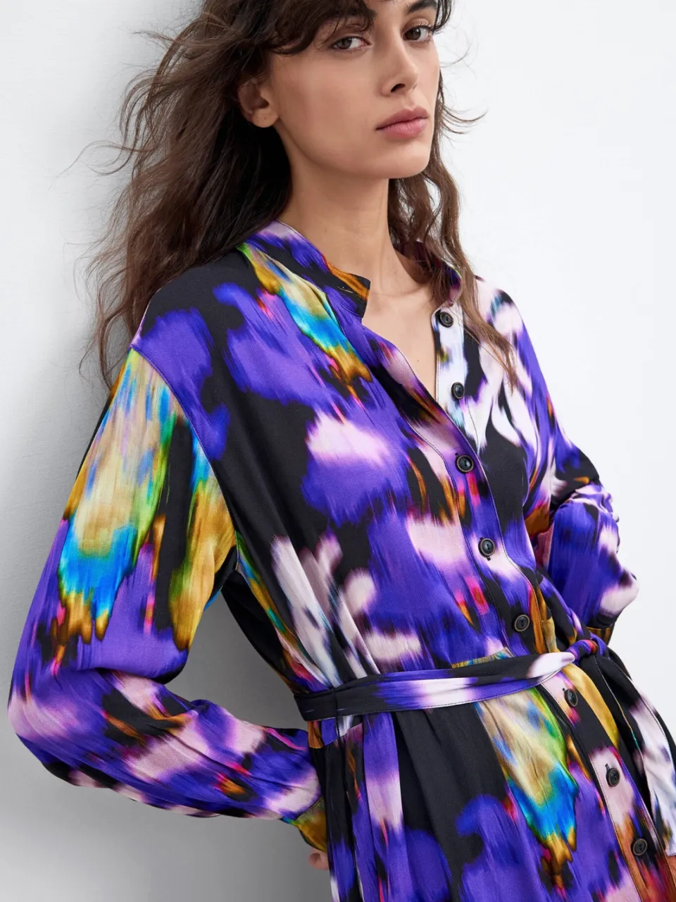 Desigual blousejurk met ceintuur en print - meerkleurig multi, foto 4