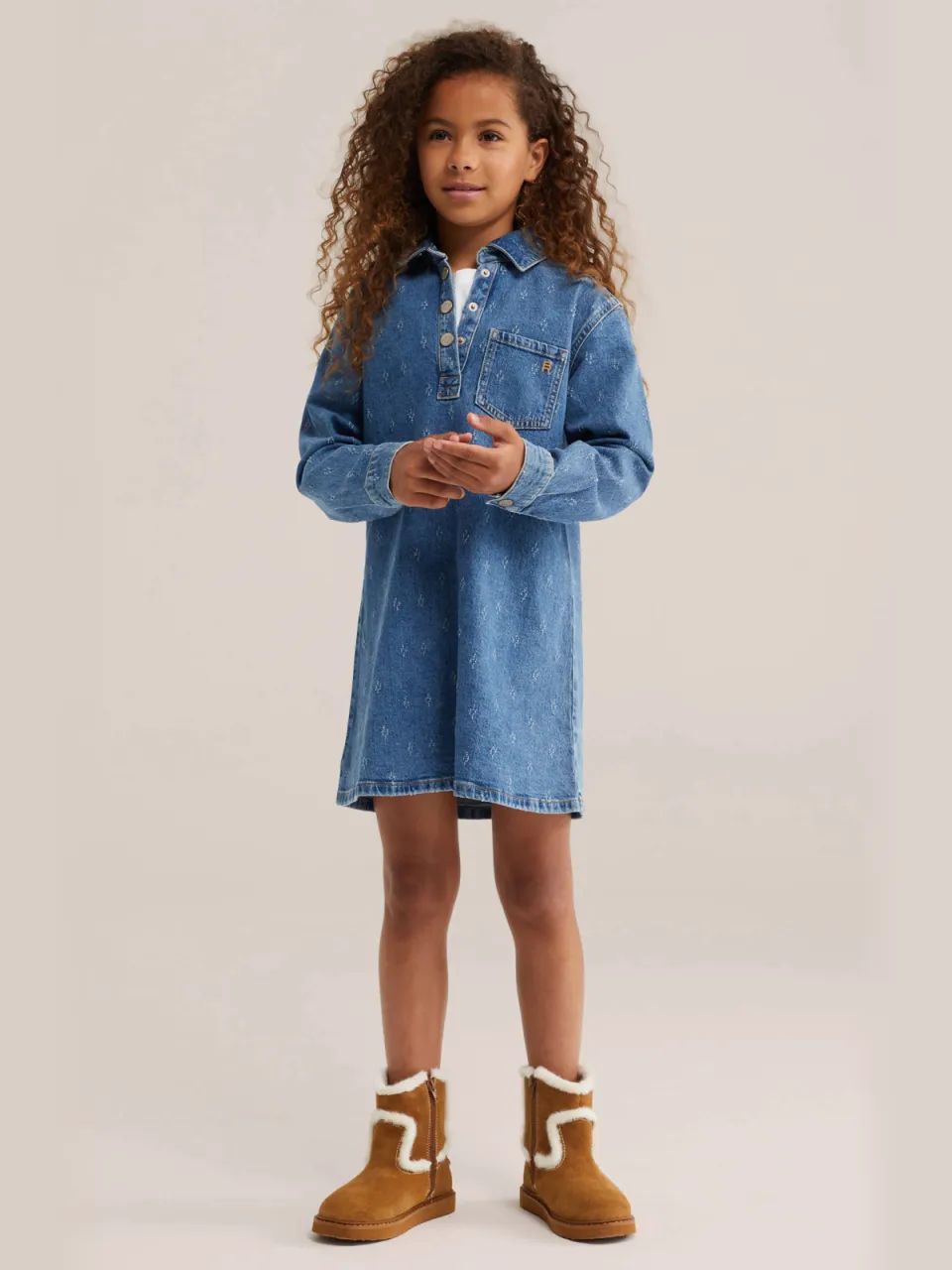WE Fashion Blue Ridge spijkerjurk blauw Medium blue denim