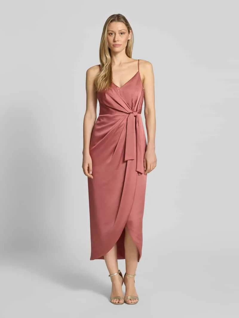 Jake*s Cocktail midi-jurk met verlengde achterkant Rosé gemêleerd