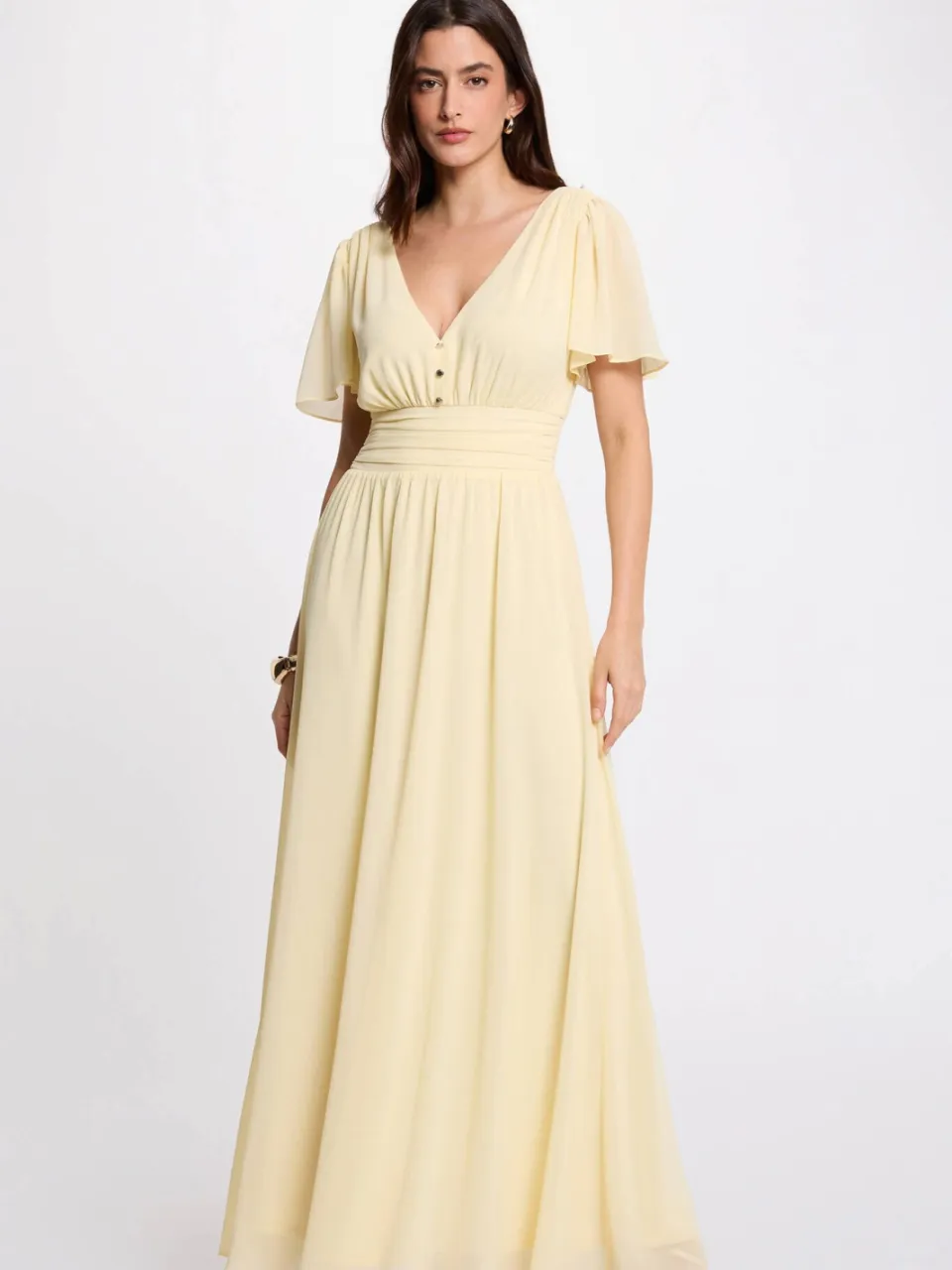 Morgan maxi jurk lichtgeel