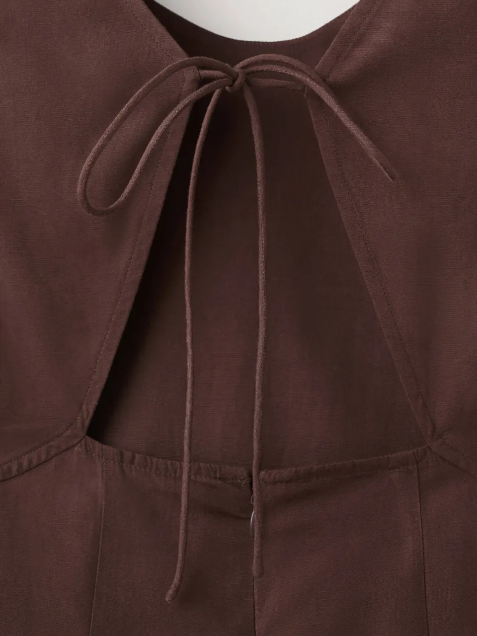 Mango midi jurk met linnen - bruin, foto 6