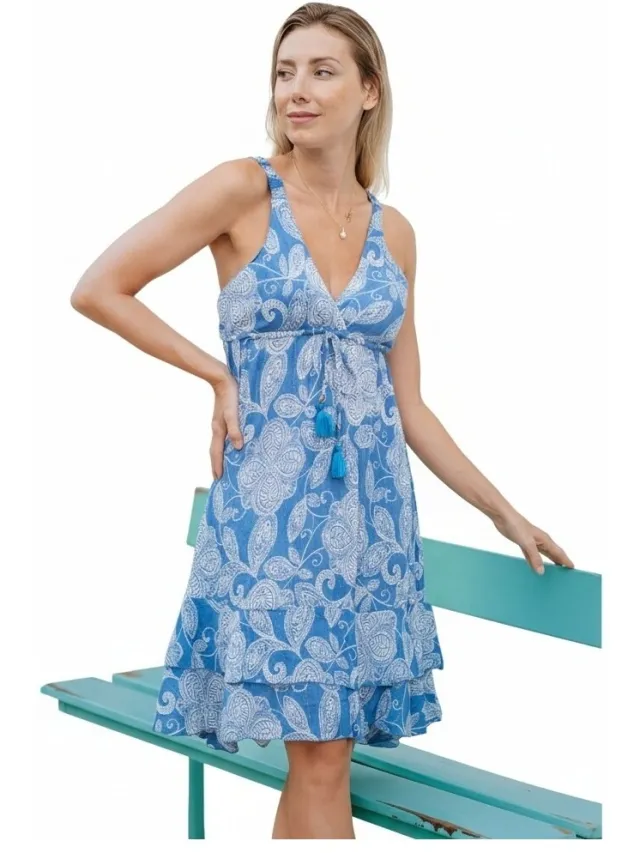 Isla Bonita By Sigris Korte Jurk Isla Bonita By Sigris Korte Jurk Blauw