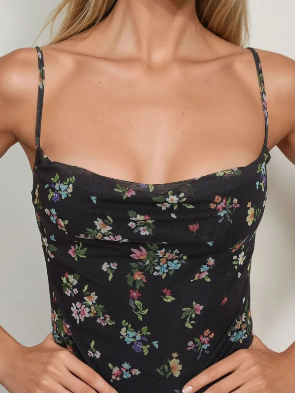 Hiccup Geprinte Bodycon Maxi Jurk zwart, foto 2