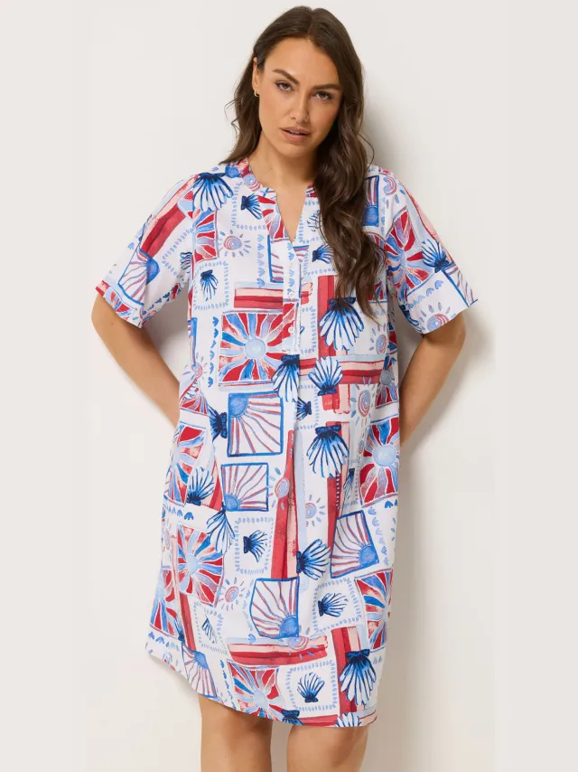 Yours Witte Jurk Met Schelpplooien Aan De Voorkant White