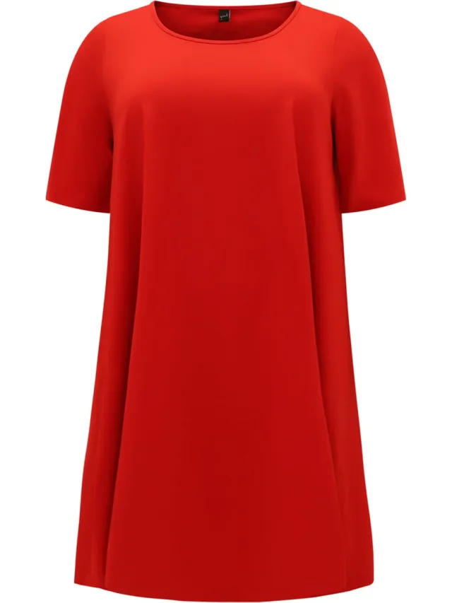 Yoek Dames Jurk korte mouwen rood