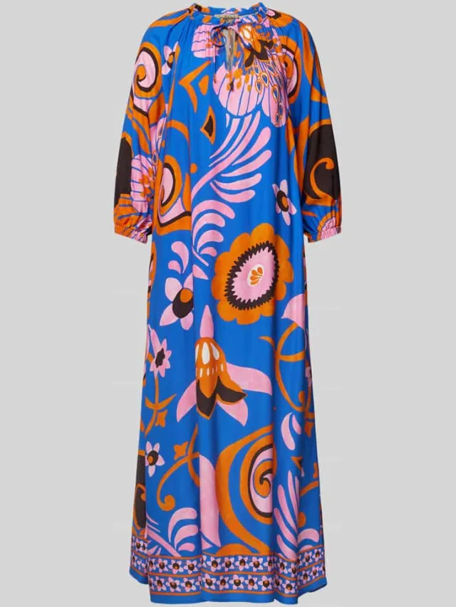 Smith and Soul Jurk van viscose met all-over motief blauw, foto 2