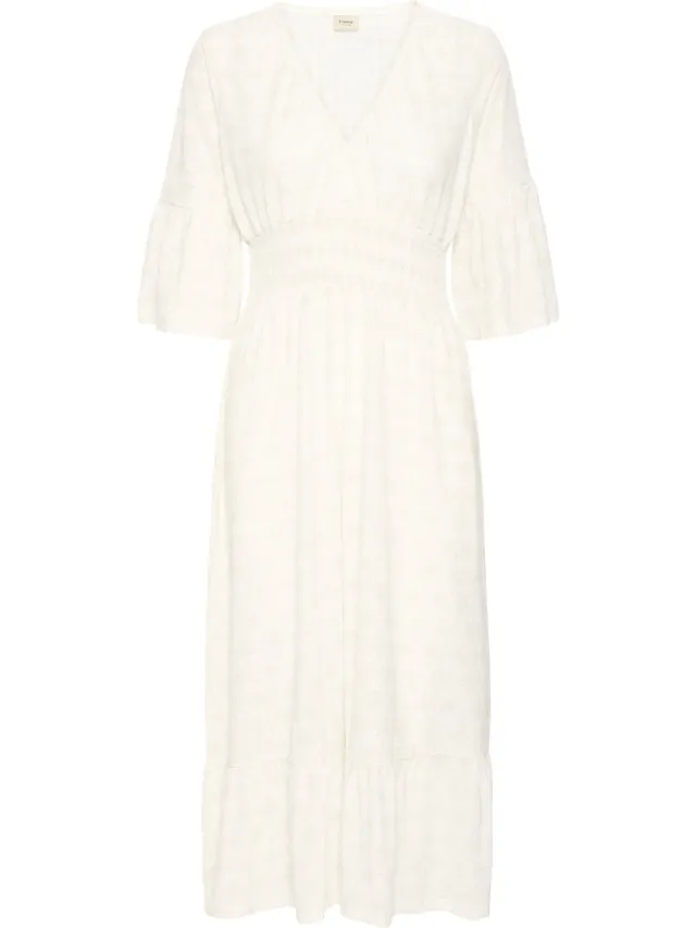 Fransa FRSANIA DR 2 - Dames - Midi jurken Blanc de Blanc art