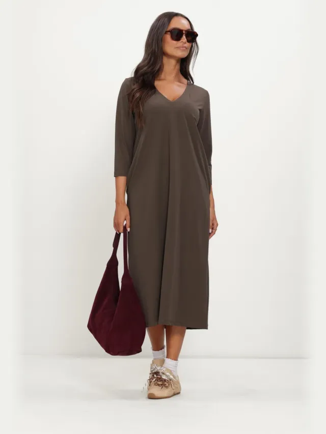 Penn & Ink Dames Jurken W26m-blake - Olijf