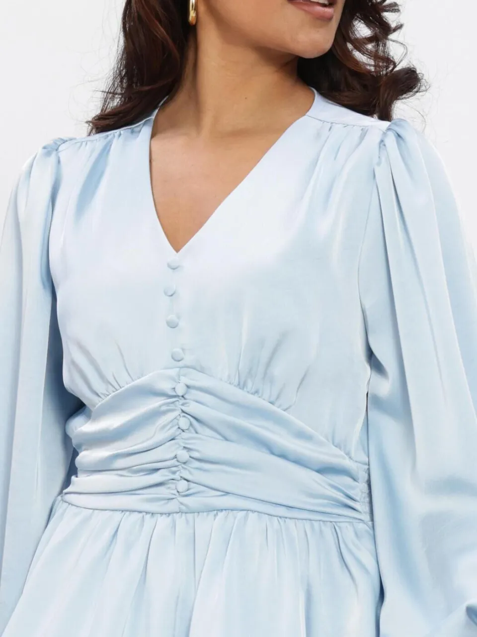 NEO NOIR Dames Jurken Rivana Heavy Sateen Dress - Lichtblauw, foto 4