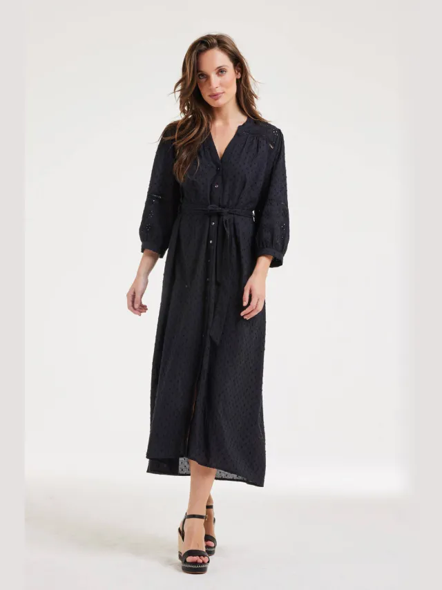 Didi blousejurk broderie multi Black