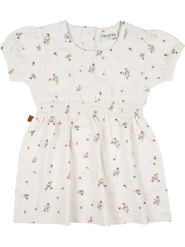 Frogs and Dogs Crinkle Flower Dress Meerkleurig