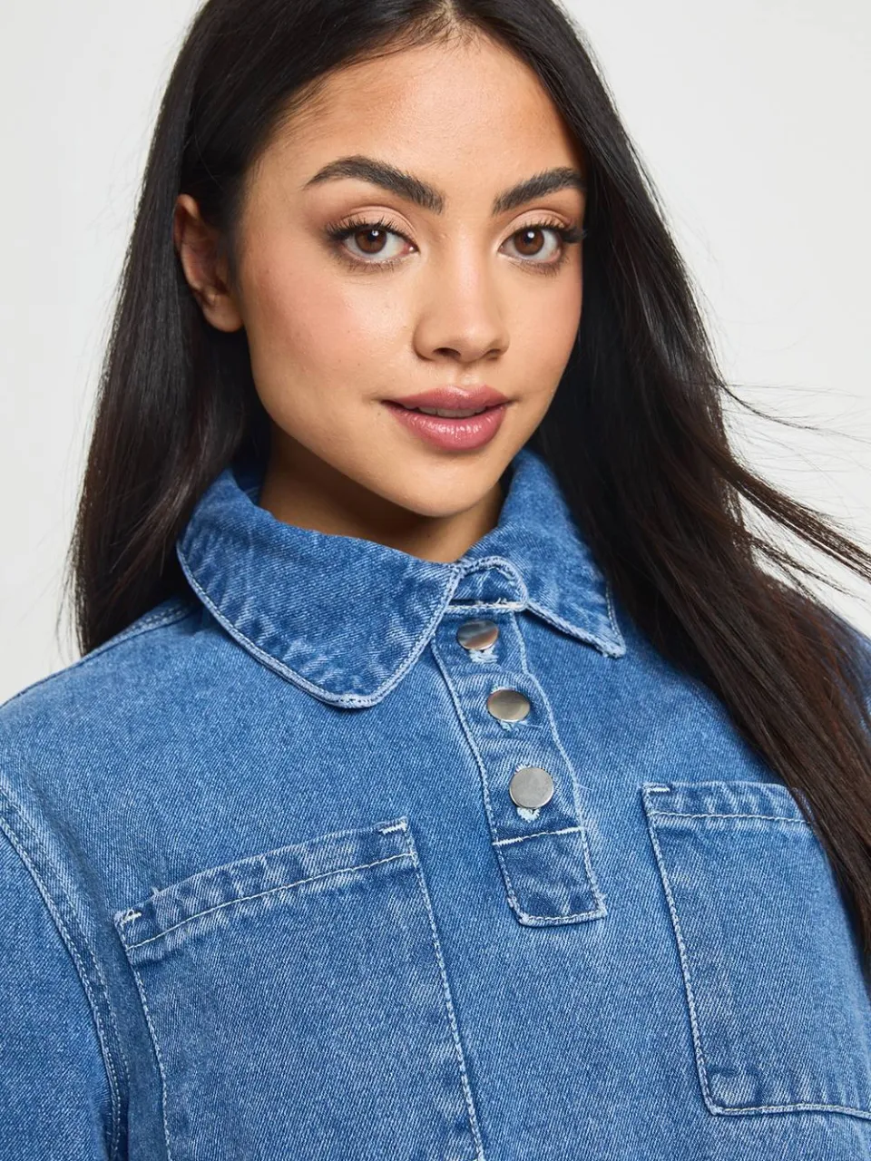 boohoo Dames Denim Jurk Met Lange Mouwen, foto 4
