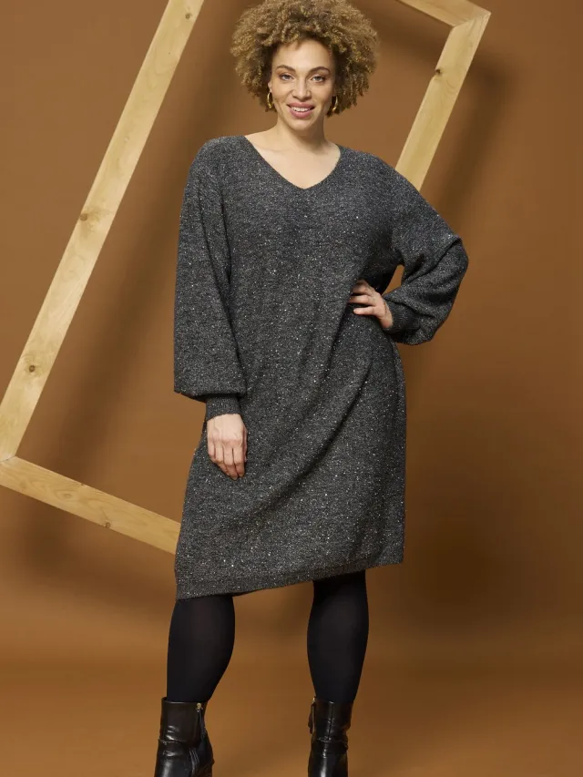 Zhenzi jurk Med. Grey melange