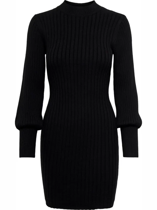 JDY JDYMAGDA L/S VOLUME SLEEVE DRESS KNT - Dames - Maxi jurken Black