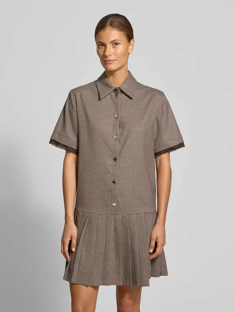 Liu Jo Mini-jurk met knoopsluiting model 'ABITO TINTO FILO' Lichtbruin