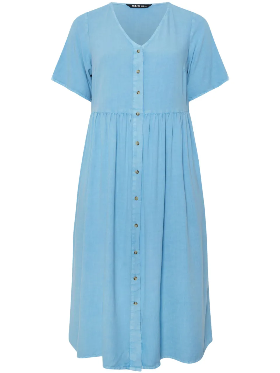 Yours Blauwe Chambray Maxitheejurk-68, foto 4