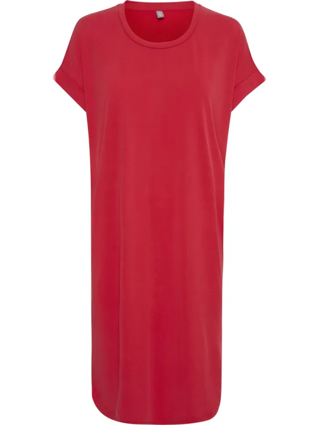 Culture Kajsa T-Shirt Dress Dames Jurk Rood