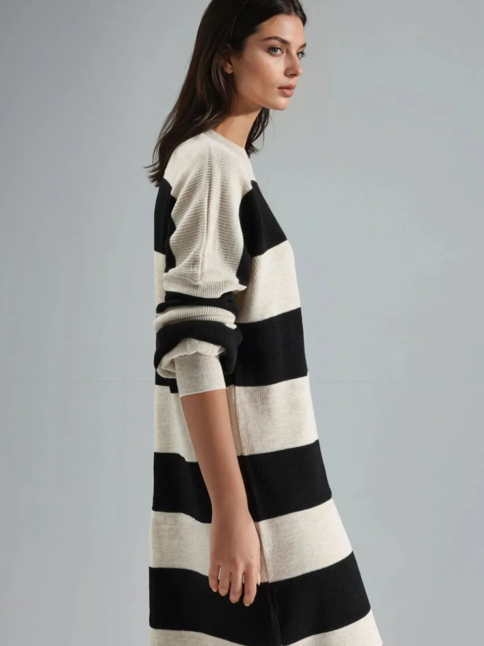 MyFashion Gestreepte Mini-jurk met Ronde Hals naturel, foto 2