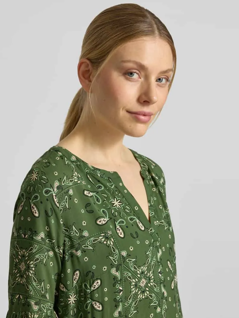 Christian Berg Woman Selection relaxed fit mini-jurk van pure viscose olijfgroen, foto 4