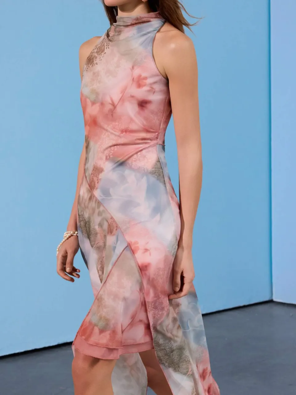 Trendyol TRENDYOLMİLLA Dames Meerkleurig Abstract Midi Mouwloos Skater Jurken veelkleurig, foto 2
