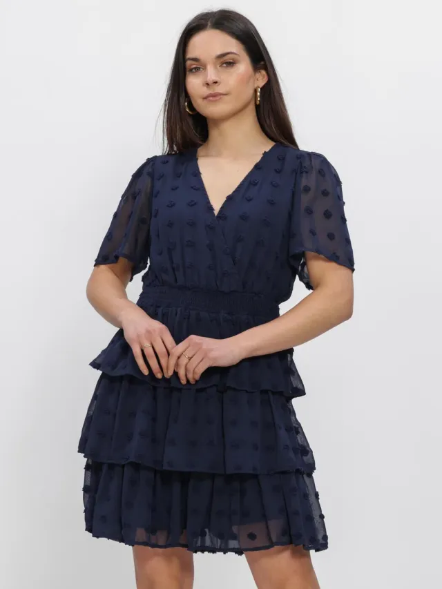 Y.A.S. YAS Dames Jurken Yasdottie Ss Dress - Donkerblauw