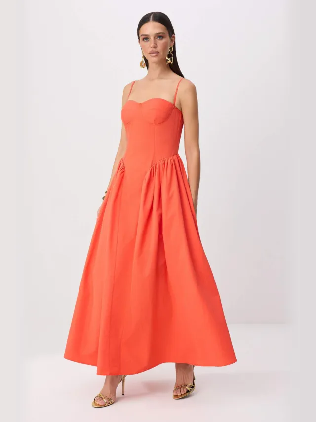 Trendyol TRENDYOLMİLLA Dames Roze Effen Maxi Mouwloos Stijlvol/Avond Skater Jurken Rood