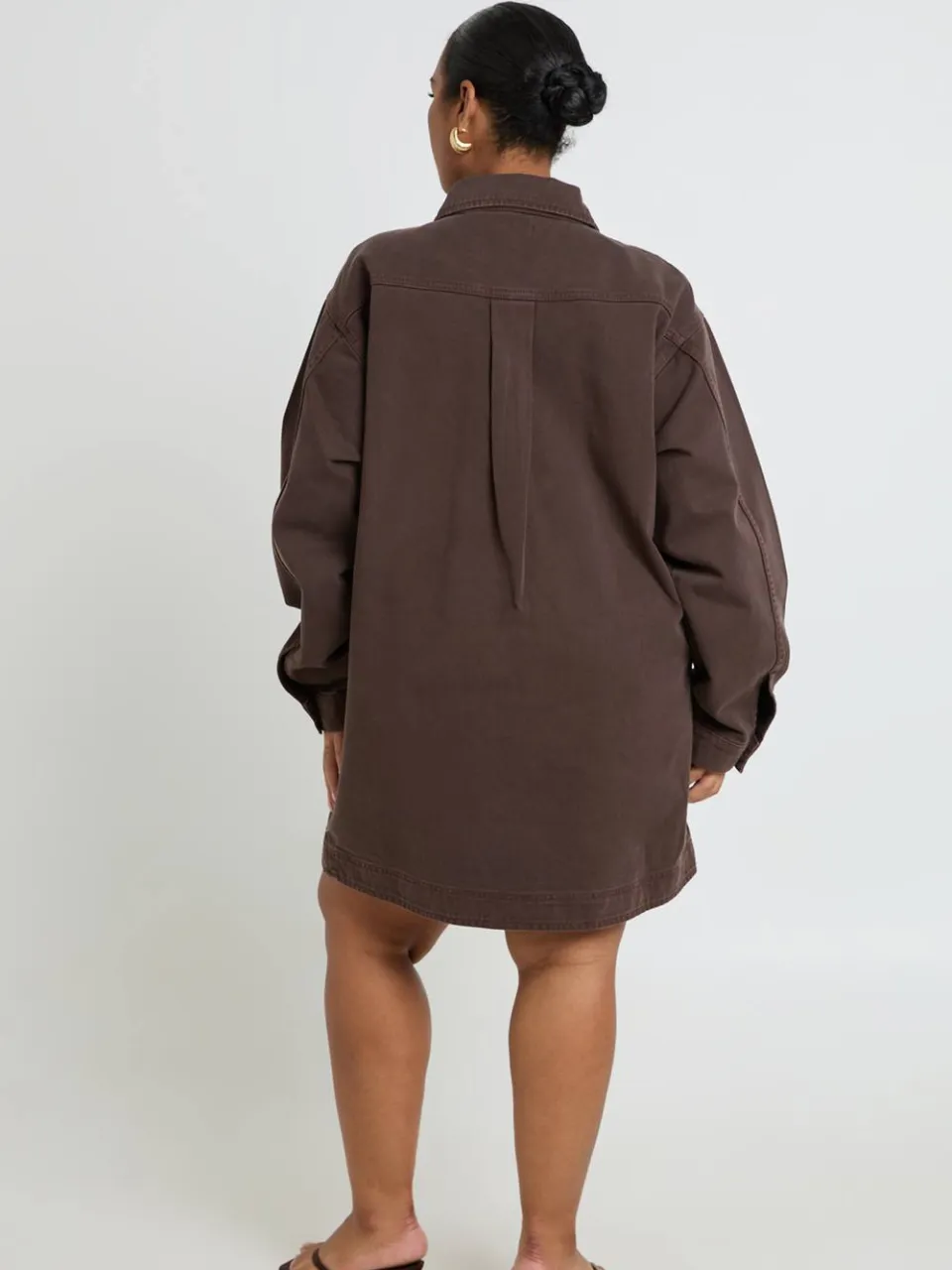 boohoo Dames Plus Denim Jurk Met Ritssluiting, foto 2