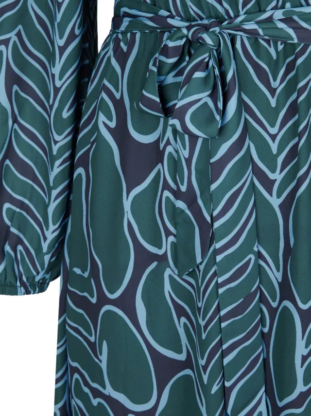 Miss Etam Plus midi jurk met print - blauw, foto 2