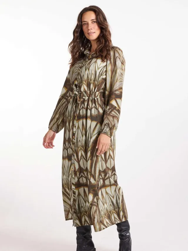 Didi Dames Dress Alinea Green Fade print Groen