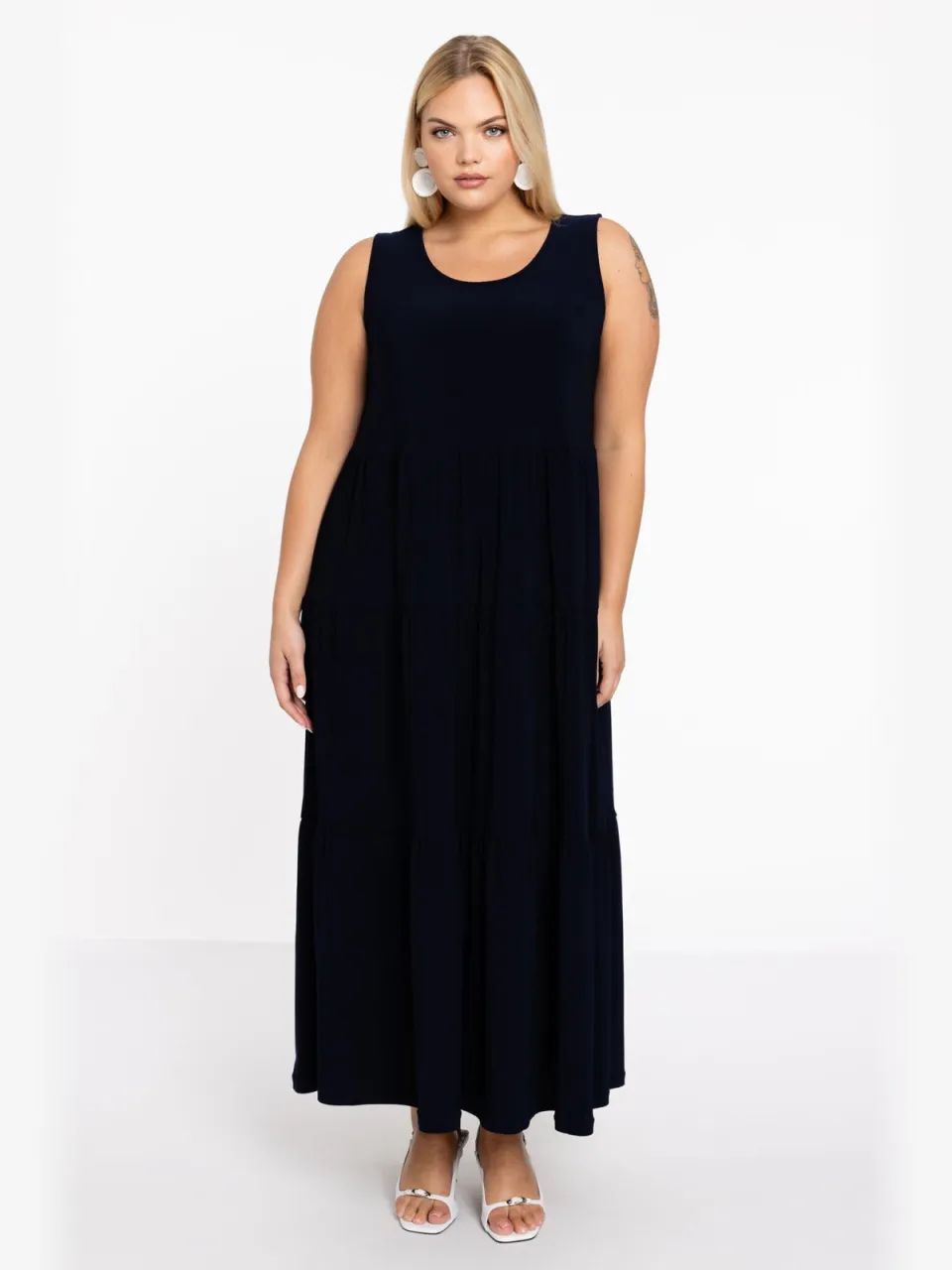 Yoek maxi A-lijn jurk DOLCE donkerblauw blauw, foto 2