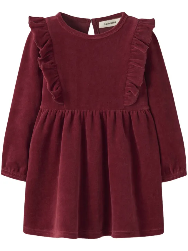Lil' Atelier Meisjes Jurken Nmfsaga Sag Ls Dress Lil - Bordeaux, foto 2