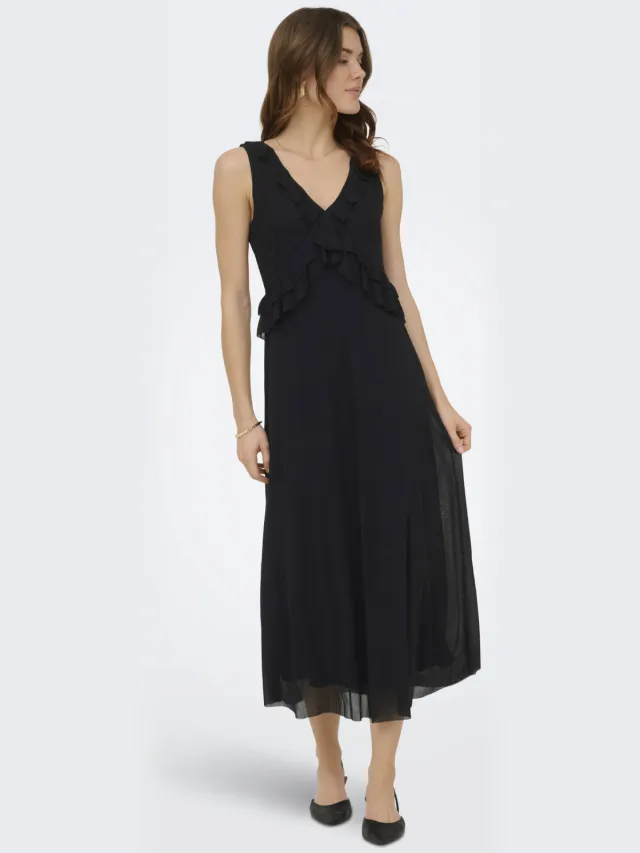 Only midi jurk zwart