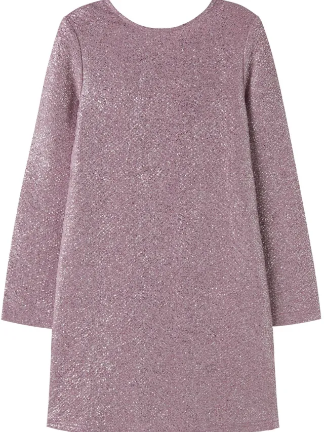NAME IT Jurk Glitter met lange mouwen Mauve Shadows1