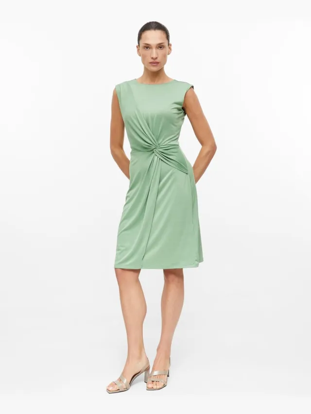 S.Oliver female - Wikkeljurk van jersey met knoopdetail saliegroen