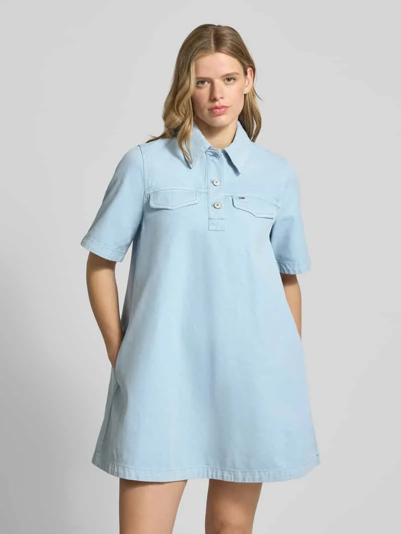 Tommy Jeans Oversized mini-jurk van puur katoen lichtblauw, foto 4
