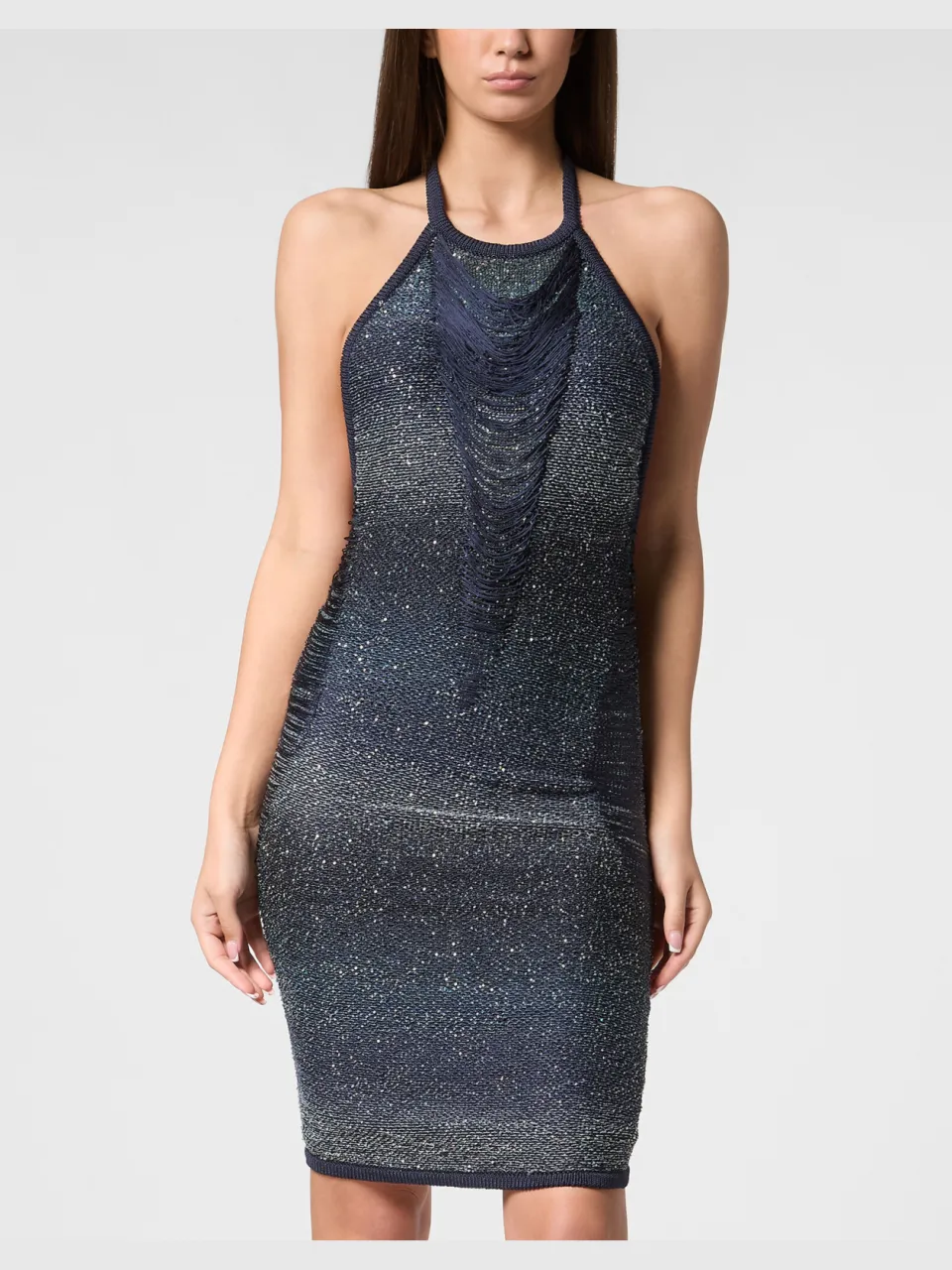 Philipp Plein Gebreide Jurk Blauw