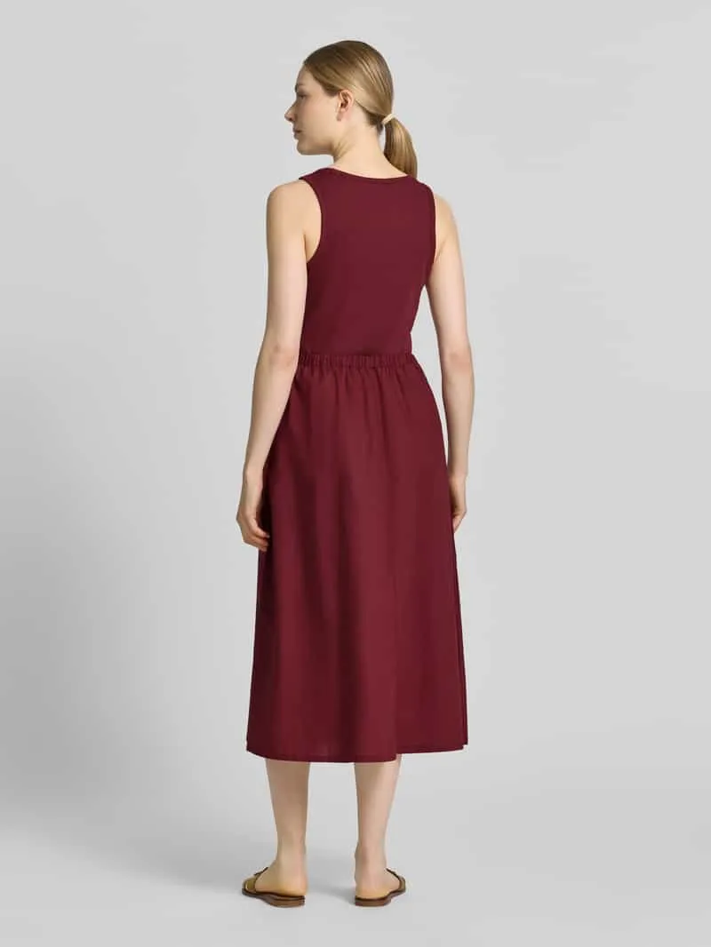 S.Oliver Fit-and-flare vrijetijdsjurk van puur katoen bordeaux, foto 3
