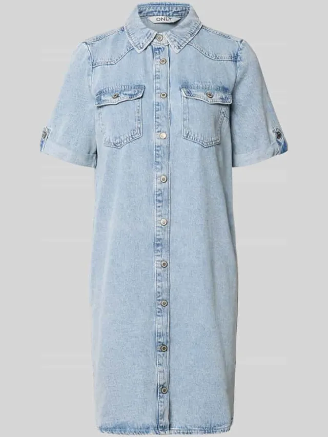 Only Nauwsluitende spijkerjurk van Mix van katoen en viscose Model 'LISA' jeansblauw gemêleerd, foto 2