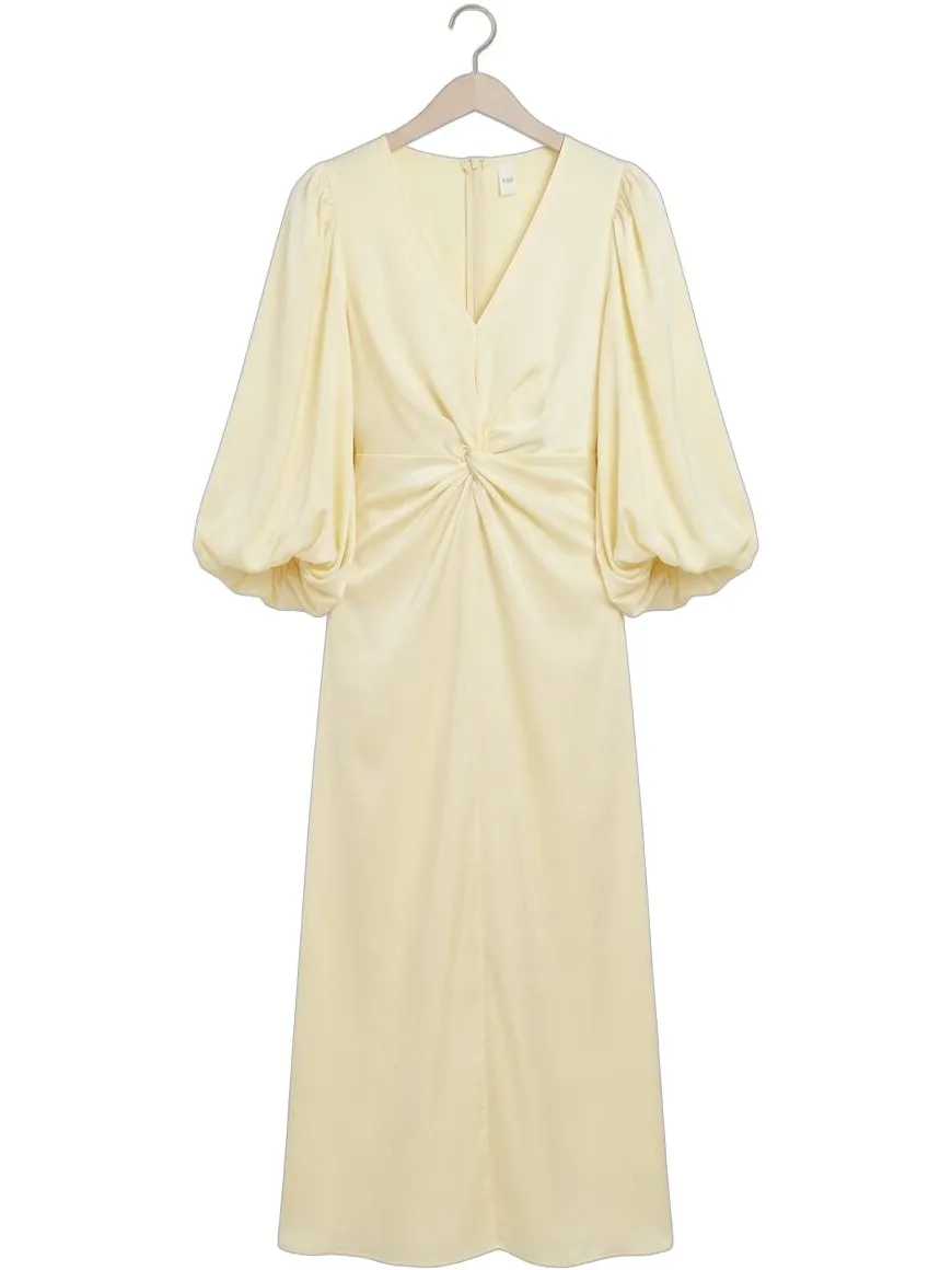 Y.A.S. YAS Dames Jurken Yasthea Ls Long Dress - Creme, foto 2