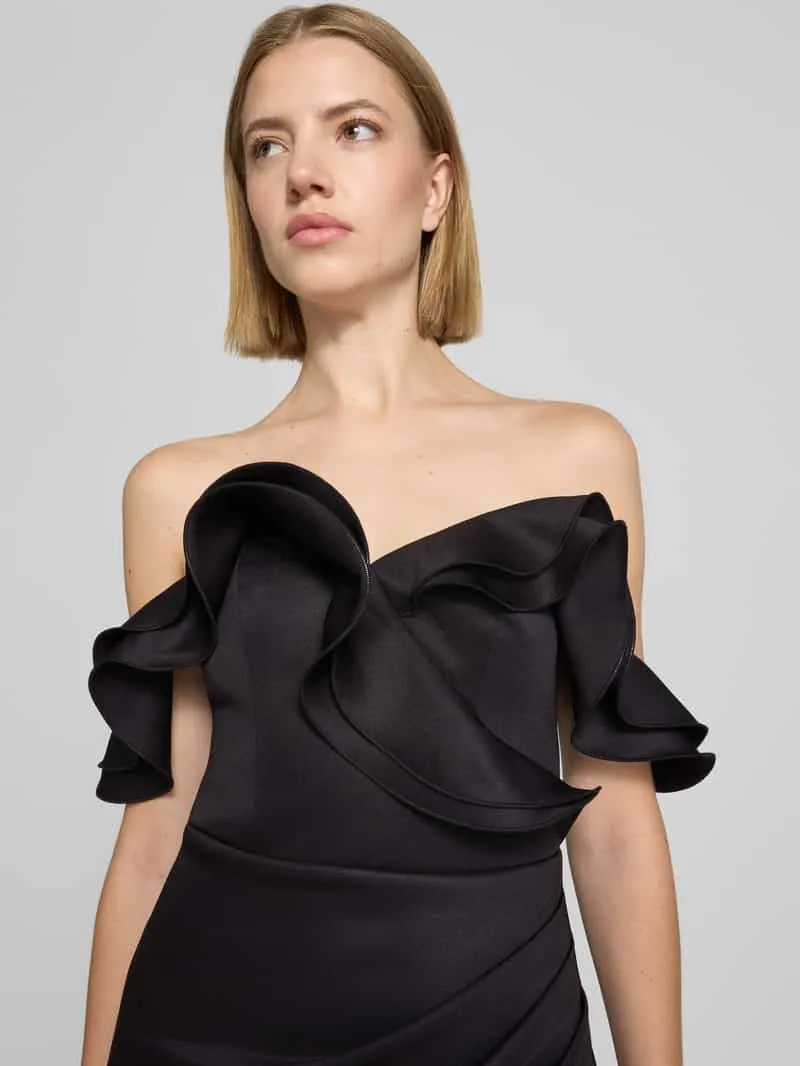 Lipsy Knielange cocktailjurk in off-shoulder-look met volants zwart, foto 3