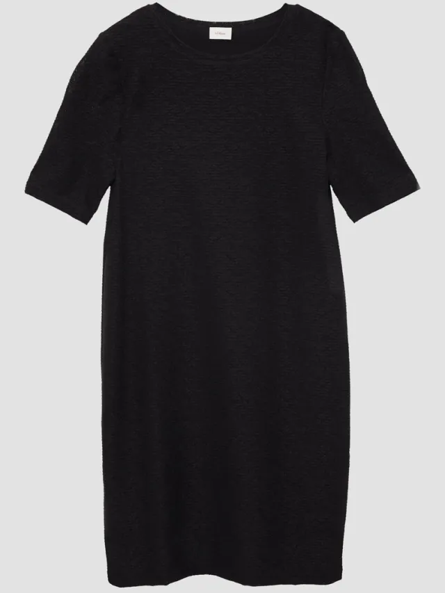 S.Oliver female - Jurk van elastische kant in een smal model zwart