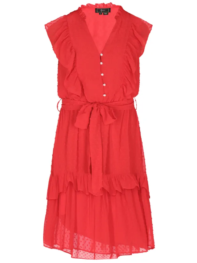 Faina Jurk Dames rood, foto 2